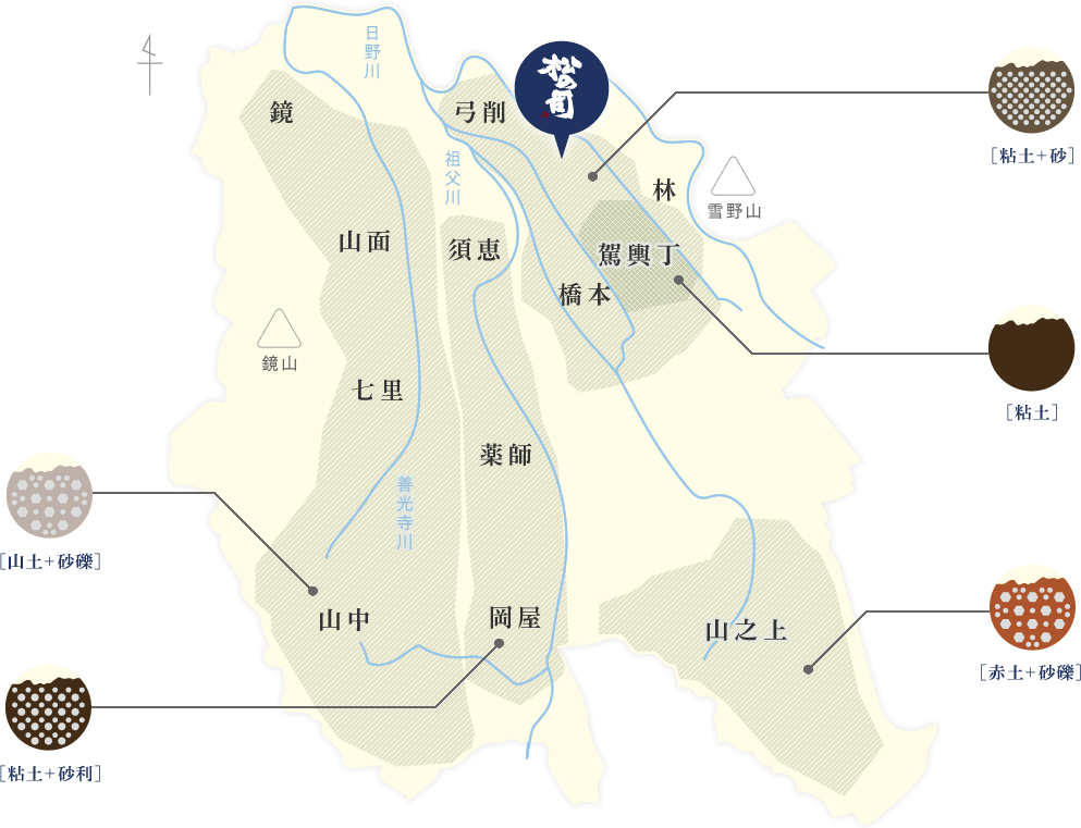 純米大吟醸ブルー竜王山田錦 栽培土壌ＭＡＰ